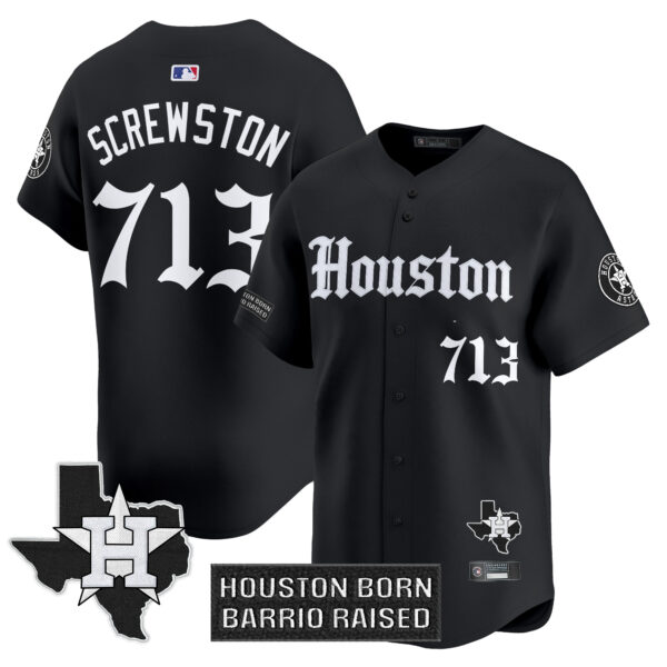 Men's Houston Astros 'Gothic Edition' Vapor Premier Limited Jersey V2 - All Stitched - Image 7
