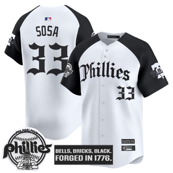Men's Philadelphia Phillies 'Gothic Liberty Edition' Vapor Premier Limited Jersey - All Stitched - Image 25