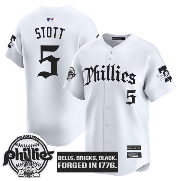 Men's Philadelphia Phillies 'Gothic Liberty Edition' Vapor Premier Limited Jersey - All Stitched - Image 17