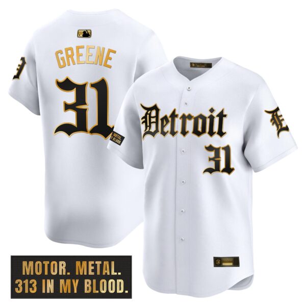 Men's Detroit Tigers 'Motor Gothic Edition' Gold Vapor Premier Limited Jersey - All Stitched - Image 10