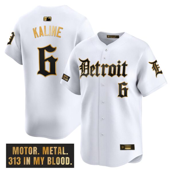 Men's Detroit Tigers 'Motor Gothic Edition' Gold Vapor Premier Limited Jersey - All Stitched - Image 15
