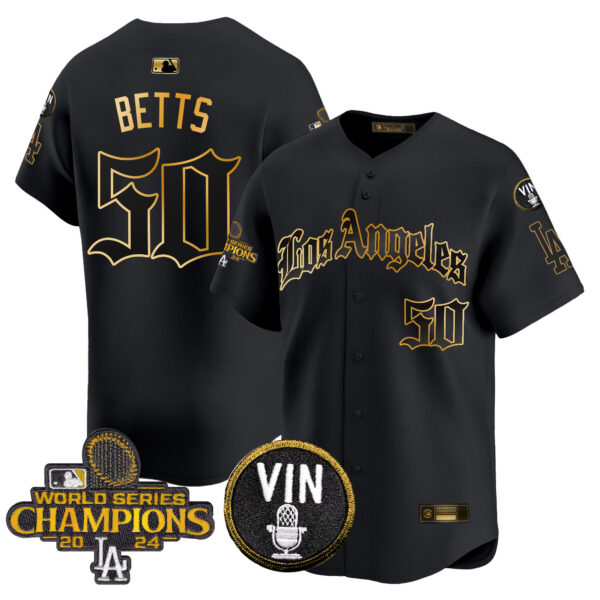 Men's Dodgers 2025 LA Gothic Style Gold Vapor Premier Limited Jersey - All Stitched - Image 6