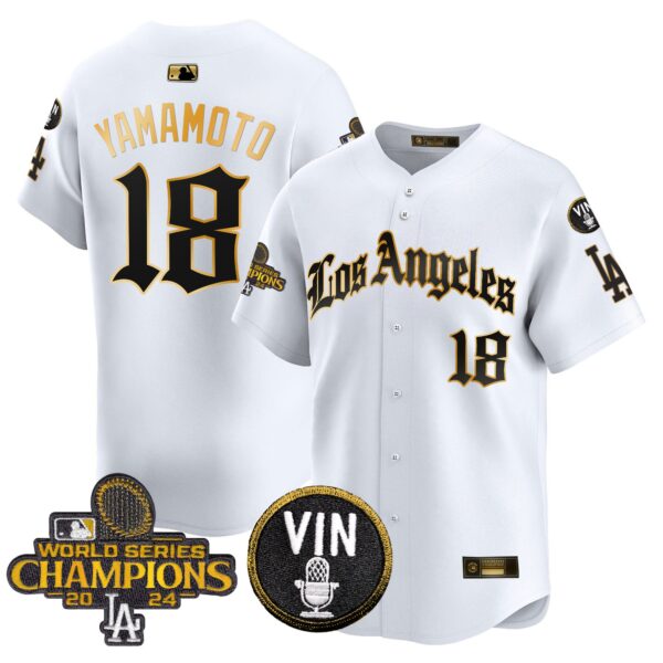 Men's Dodgers 2025 LA Gothic Style Gold Vapor Premier Limited Jersey - All Stitched - Image 13