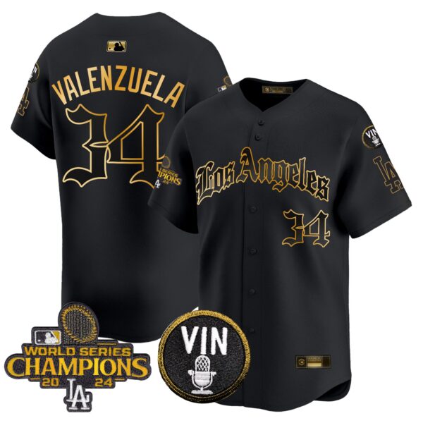Men's Dodgers 2025 LA Gothic Style Gold Vapor Premier Limited Jersey - All Stitched - Image 2