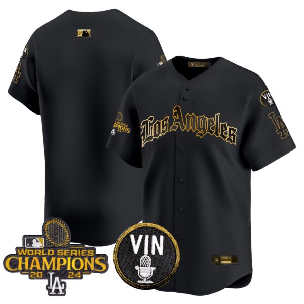 Men's Dodgers 2025 LA Gothic Style Gold Vapor Premier Limited Jersey - All Stitched - Image 10