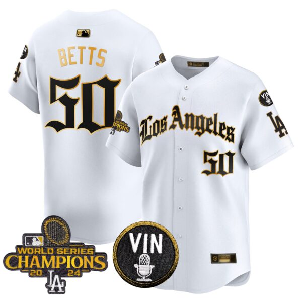 Men's Dodgers 2025 LA Gothic Style Gold Vapor Premier Limited Jersey - All Stitched - Image 16