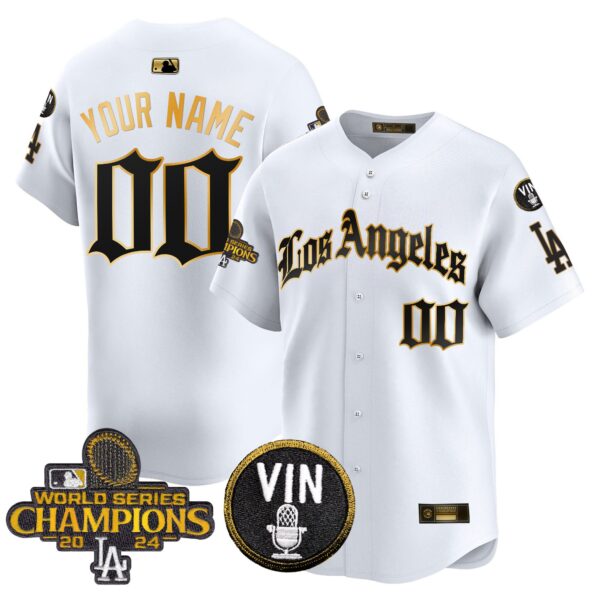 Dodgers 2025 LA Gothic Style Gold Vapor Premier Limited Custom Jersey - All Stitched - Image 2
