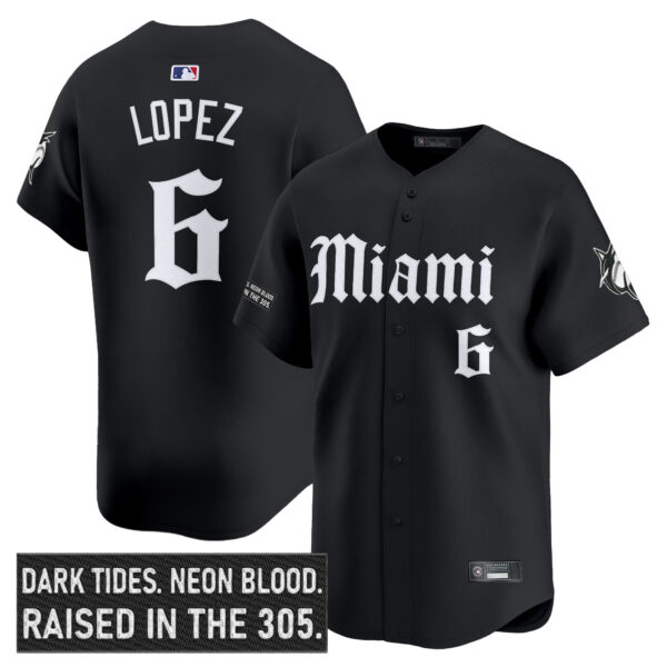 Men's Miami Marlins 'Gothic Vice Edition' Vapor Premier Limited Jersey - All Stitched - Image 6