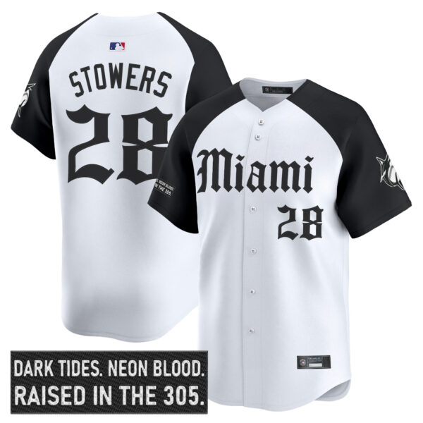 Men's Miami Marlins 'Gothic Vice Edition' Vapor Premier Limited Jersey - All Stitched - Image 17