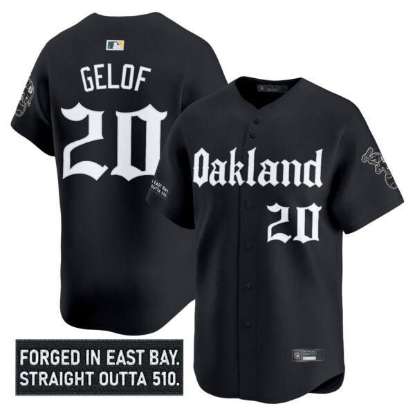 Men's Oakland Athletics 'Gothic East Bay Edition' Vapor Premier Limited Jersey - All Stitched - Image 4