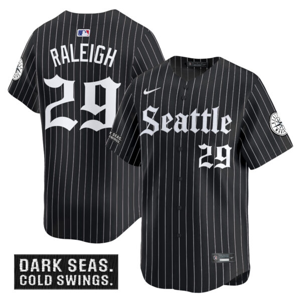 Men's Seattle Mariners 'Deep Sea Gothic Edition' Vapor Premier Limited Jersey - All Stitched - Image 29
