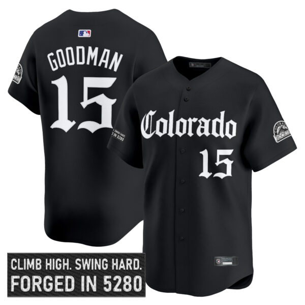 Men's Colorado Rockies 'Gothic Mile High Shadows Edition' Vapor Premier Limited Jersey - All Stitched - Image 7