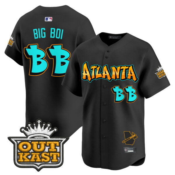 Men's Atlanta Braves 'Graffiti A-Town Edition' Vapor Premier Limited Jersey - All Stitched - Image 8