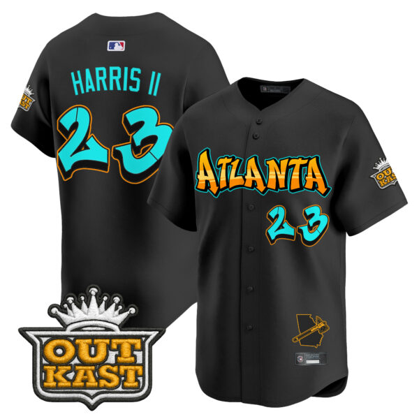 Men's Atlanta Braves 'Graffiti A-Town Edition' Vapor Premier Limited Jersey - All Stitched - Image 5