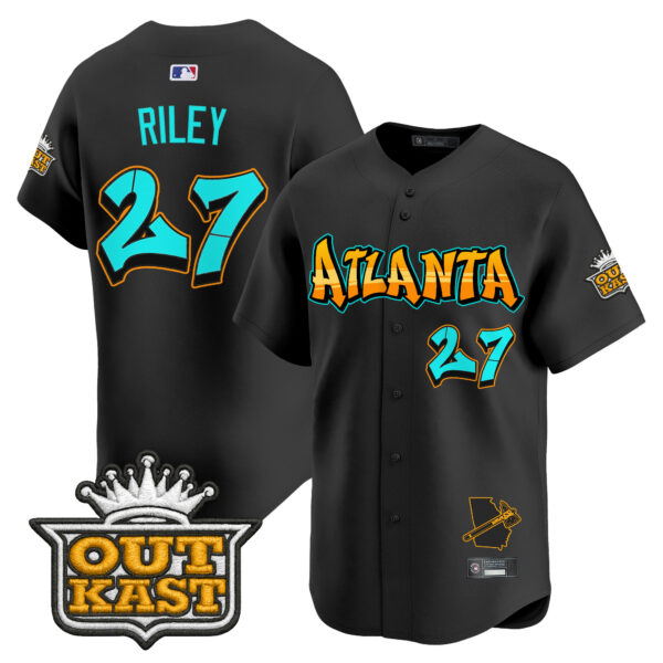Men's Atlanta Braves 'Graffiti A-Town Edition' Vapor Premier Limited Jersey - All Stitched - Image 3