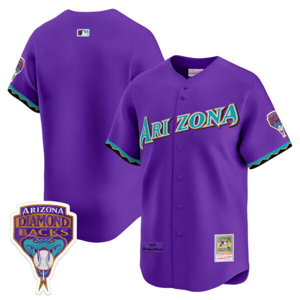 Arizona Diamondbacks Randy Johnson Patch 2000 Cooperstown Throwback Jersey - All Stitched - Image 9