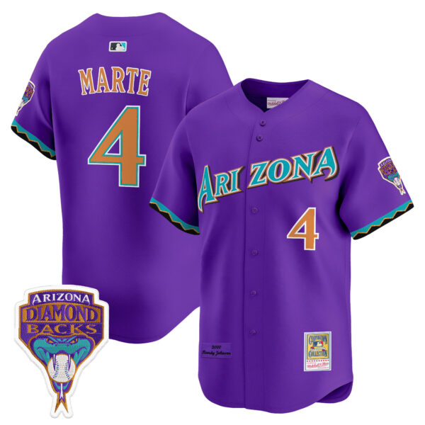 Arizona Diamondbacks Randy Johnson Patch 2000 Cooperstown Throwback Jersey - All Stitched - Image 7