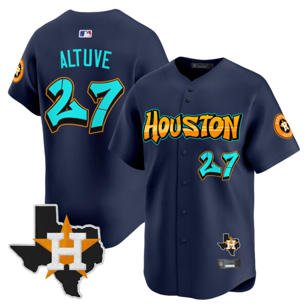 Men's Houston Astros 'Graffiti H-Town Edition' Vapor Premier Limited Jersey - All Stitched - Image 4