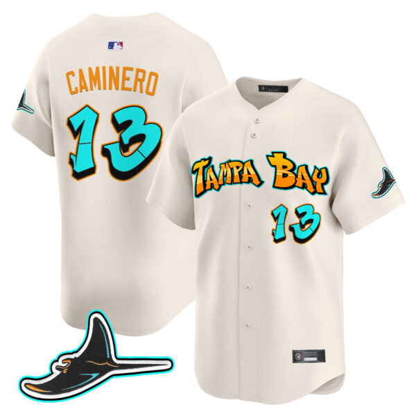 Men's Tampa Bay Rays 'Graffiti Gulfside Edition' Vapor Premier Limited Jersey - All Stitched - Image 4