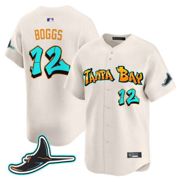 Men's Tampa Bay Rays 'Graffiti Gulfside Edition' Vapor Premier Limited Jersey - All Stitched - Image 5