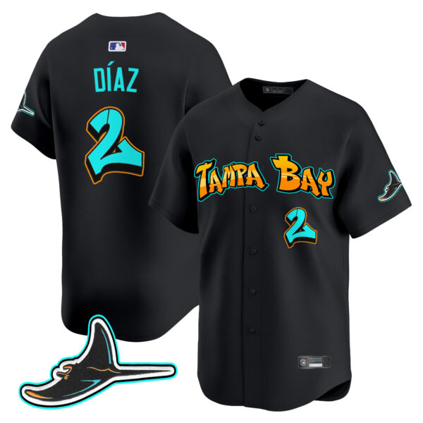 Men's Tampa Bay Rays 'Graffiti Gulfside Edition' Vapor Premier Limited Jersey - All Stitched - Image 10