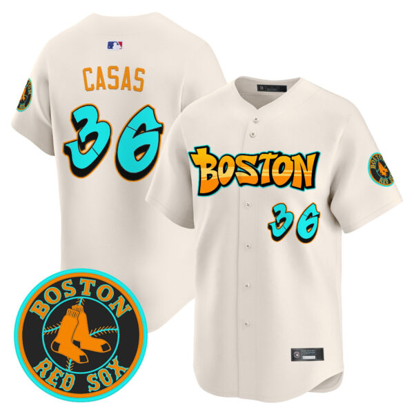 Men's Boston Red Sox 'Graffiti Streetstyle Edition' Vapor Premier Limited Jersey - All Stitched - Image 4