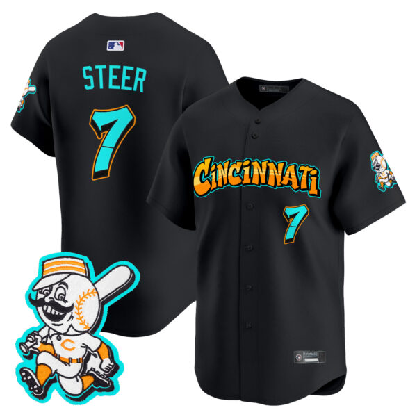 Men's Cincinnati Reds 'Graffiti Queen City Edition' Vapor Premier Limited Jersey - All Stitched - Image 6