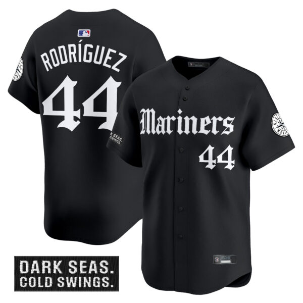 Men's Seattle Mariners 'Deep Sea Gothic Edition' Vapor Premier Limited Jersey V2 - All Stitched - Image 2