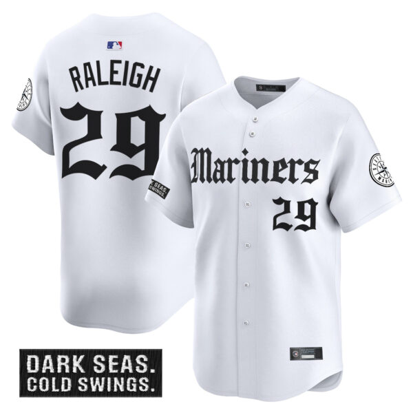 Men's Seattle Mariners 'Deep Sea Gothic Edition' Vapor Premier Limited Jersey V2 - All Stitched - Image 10