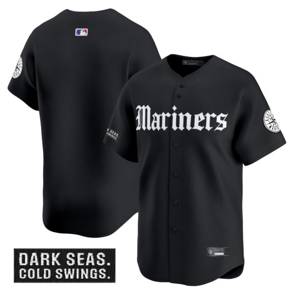 Men's Seattle Mariners 'Deep Sea Gothic Edition' Vapor Premier Limited Jersey V2 - All Stitched - Image 9