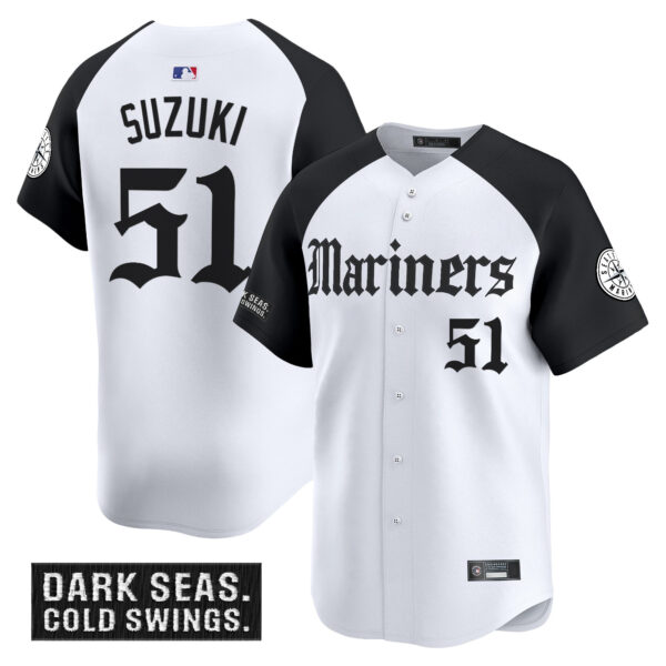 Men's Seattle Mariners 'Deep Sea Gothic Edition' Vapor Premier Limited Jersey V2 - All Stitched - Image 21