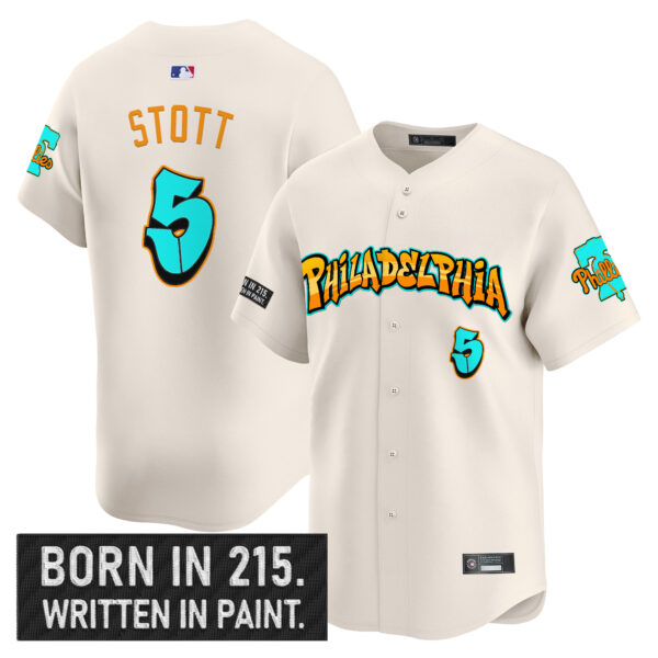 Men's Philadelphia Phillies 'Graffiti Broad Street Edition 'Vapor Premier Limited Jersey V2 - All Stitched - Image 5