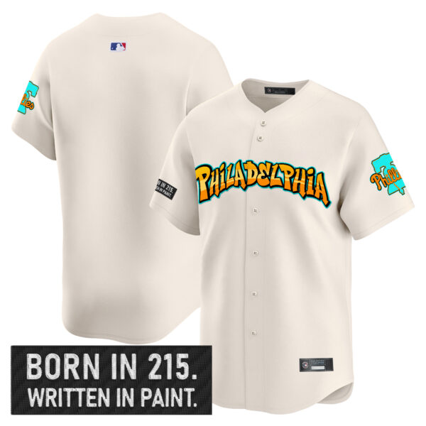 Men's Philadelphia Phillies 'Graffiti Broad Street Edition 'Vapor Premier Limited Jersey V2 - All Stitched - Image 10