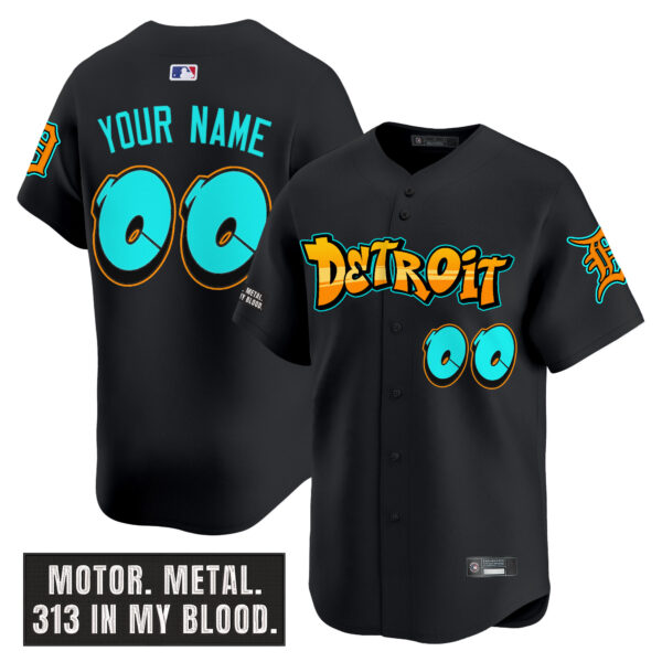 Detroit Tigers 'Graffiti Motor City Edition' Vapor Premier Limited Custom Jersey - All Stitched - Image 3
