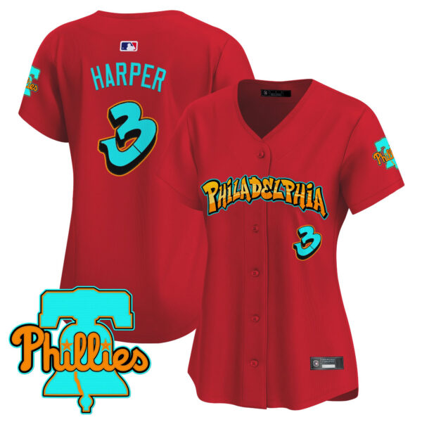 Women's Philadelphia Phillies 'Graffiti Broad Street Edition' Vapor Premier Limited Jersey - All Stitched - Image 31