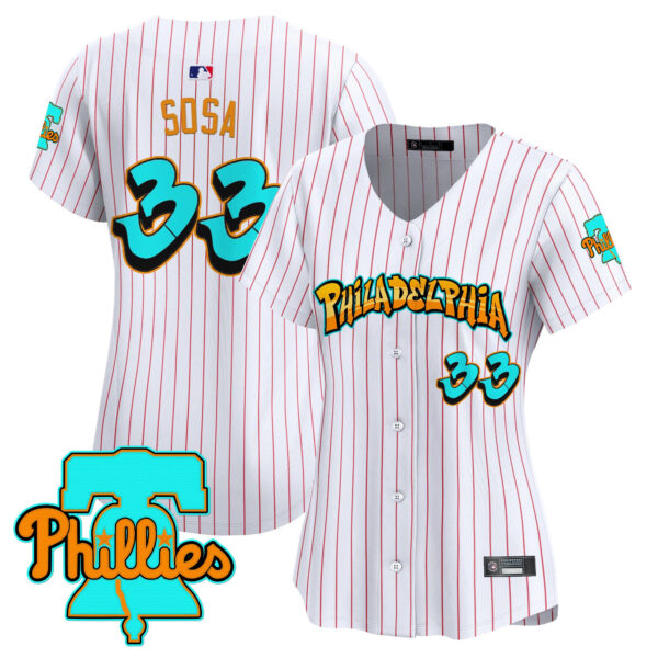 Women's Philadelphia Phillies 'Graffiti Broad Street Edition' Vapor Premier Limited Jersey - All Stitched - Image 2