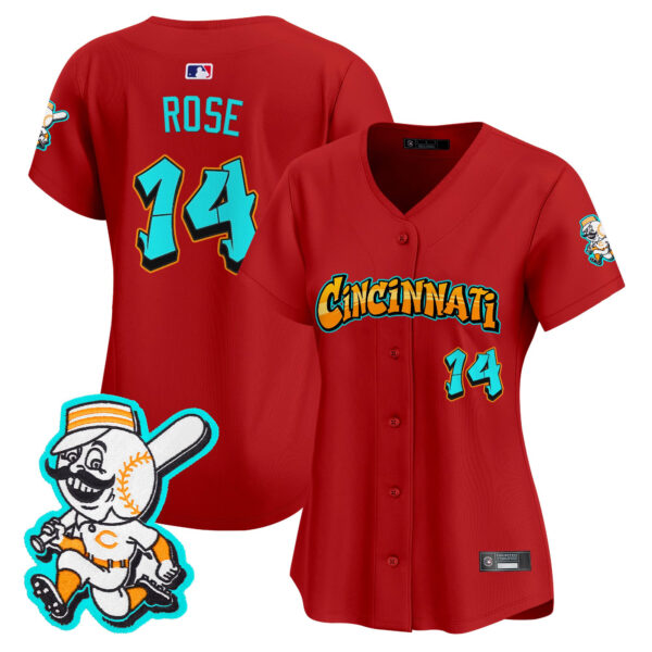 Women's Cincinnati Reds 'Graffiti Queen City Edition' Vapor Premier Limited Jersey - All Stitched - Image 19