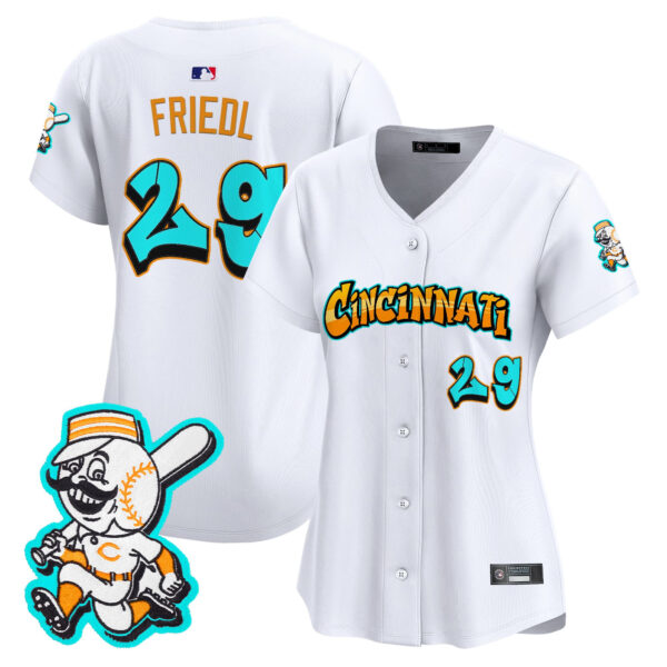 Women's Cincinnati Reds 'Graffiti Queen City Edition' Vapor Premier Limited Jersey - All Stitched - Image 32