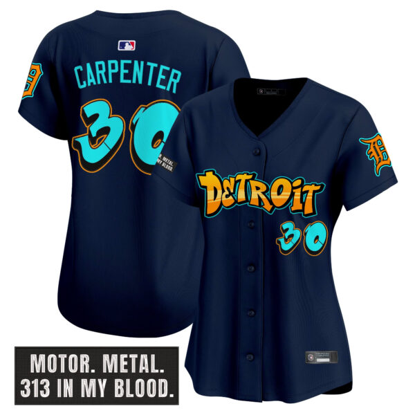 Women's Detroit Tigers 'Graffiti Motor City Edition' Vapor Premier Limited Jersey - All Stitched - Image 22