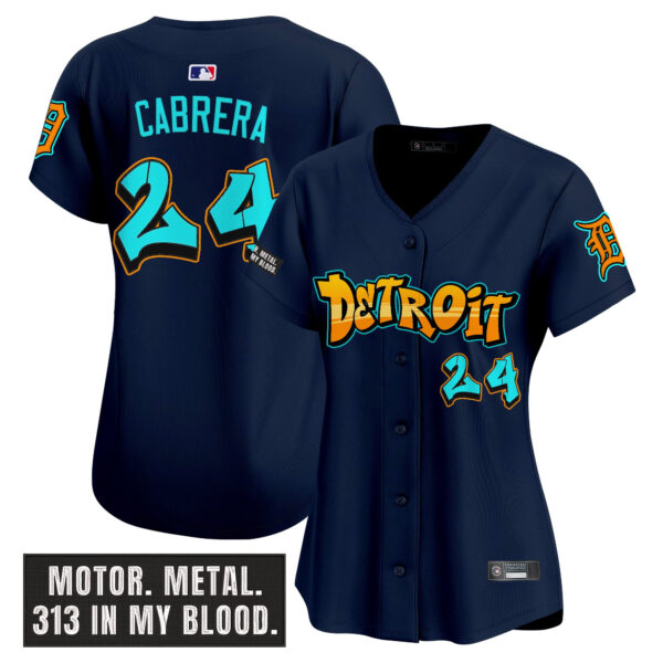 Women's Detroit Tigers 'Graffiti Motor City Edition' Vapor Premier Limited Jersey - All Stitched - Image 23