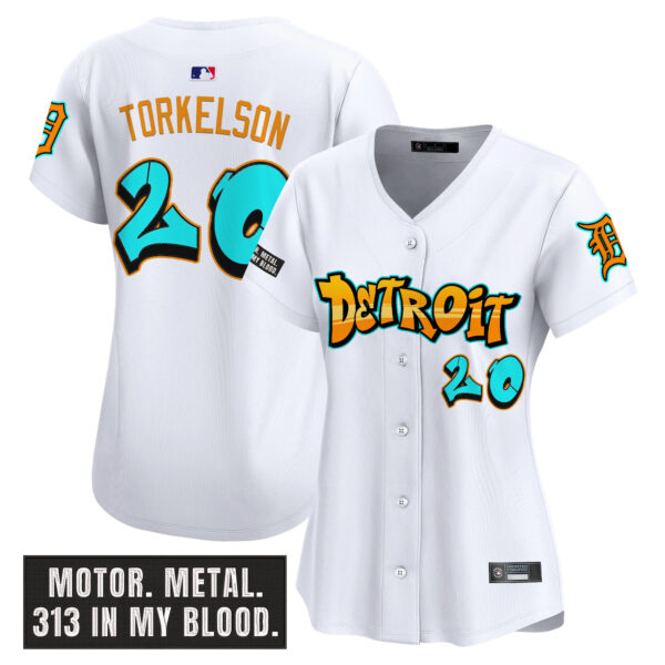 Women's Detroit Tigers 'Graffiti Motor City Edition' Vapor Premier Limited Jersey - All Stitched - Image 30