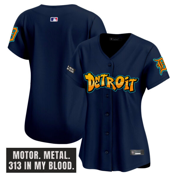 Women's Detroit Tigers 'Graffiti Motor City Edition' Vapor Premier Limited Jersey - All Stitched - Image 27