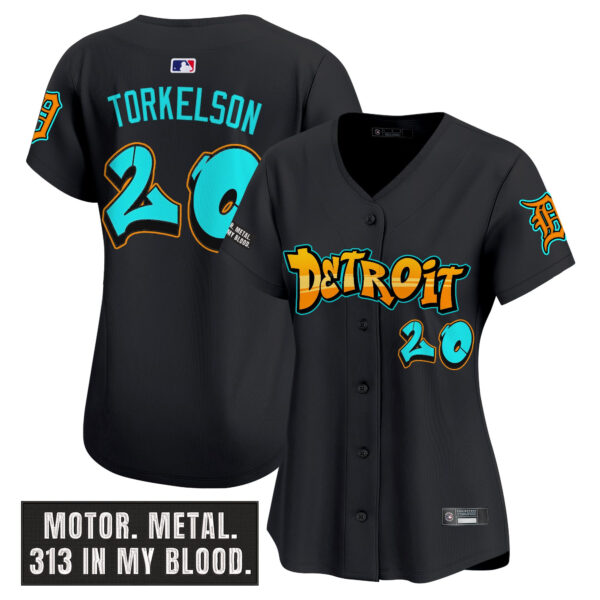 Women's Detroit Tigers 'Graffiti Motor City Edition' Vapor Premier Limited Jersey - All Stitched - Image 12