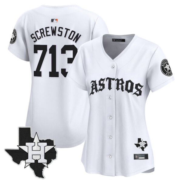 Women's Houston Astros 'Old English Edition' Vapor Premier Limited Jersey - All Stitched - Image 15