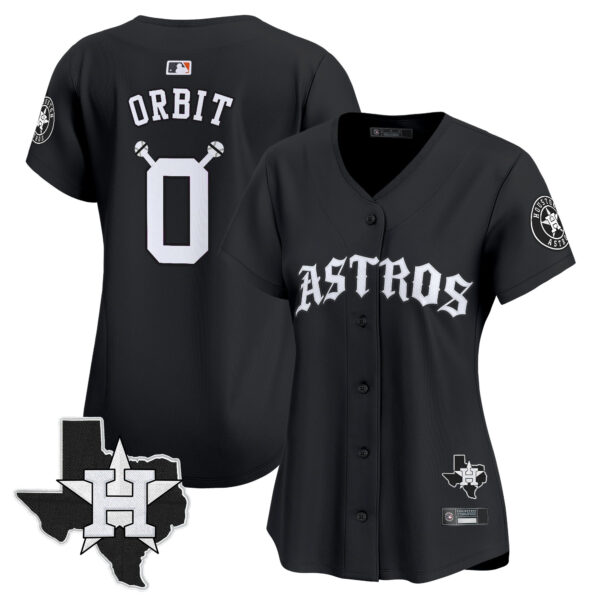 Women's Houston Astros 'Old English Edition' Vapor Premier Limited Jersey - All Stitched - Image 6