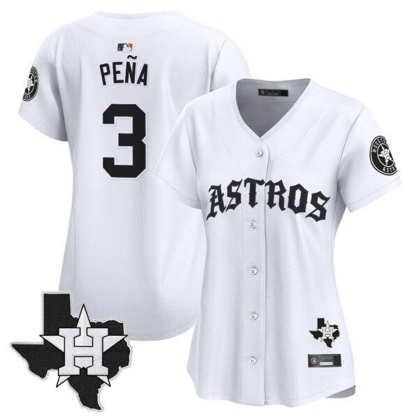 Women's Houston Astros 'Old English Edition' Vapor Premier Limited Jersey - All Stitched - Image 11
