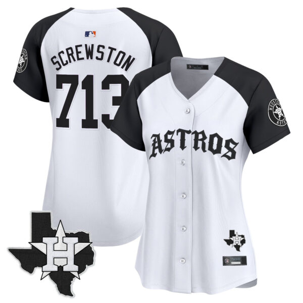Women's Houston Astros 'Old English Edition' Vapor Premier Limited Jersey - All Stitched - Image 24