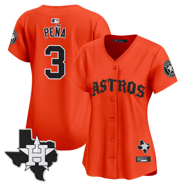 Women's Houston Astros 'Old English Edition' Vapor Premier Limited Jersey - All Stitched - Image 38