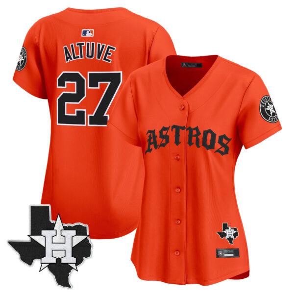 Women's Houston Astros 'Old English Edition' Vapor Premier Limited Jersey - All Stitched - Image 37