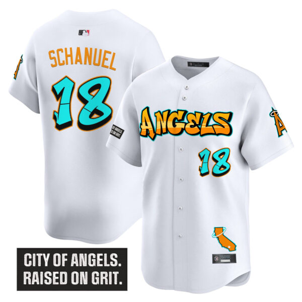 Men's Los Angeles Angels 'Graffiti Halo Drop Edition' Vapor Premier Limited Jersey - All Stitched - Image 29